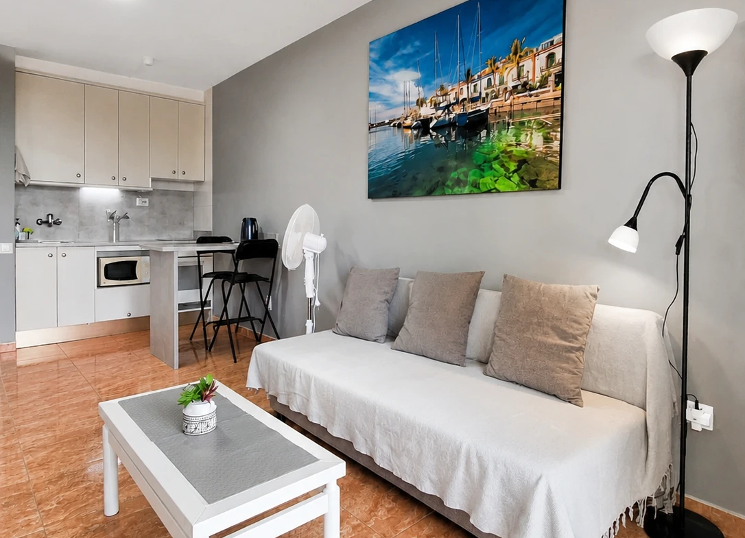Apartament z dużym tarasem i panoramicznym widokiem na ocean w Mayfair, La Playa de Arguineguín